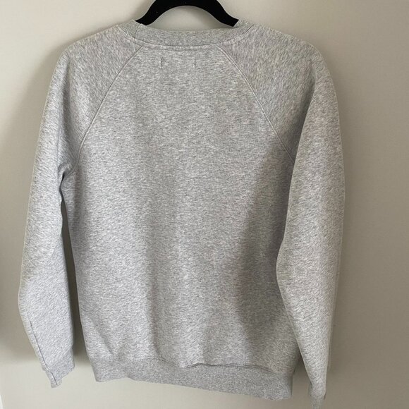 BRUNETTE GRAPHIC CREWNECK SWEATER TOP SWEATSHIRT WOMEN'S GRAY HEATHER SIZE S/M - Picture 2 of 6